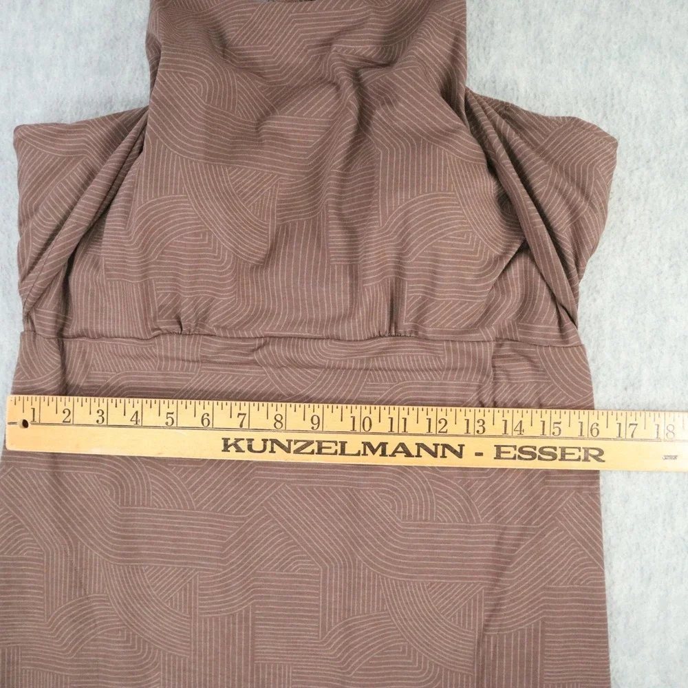 Prana Jewel Lake Summer Dress Womens L Carob Linea Brown Geometric Outdoor New - Picture 3 of 6